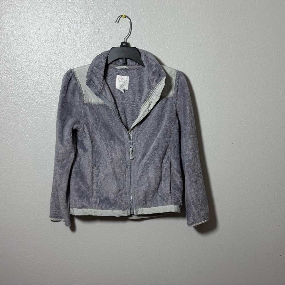 The children’s place Kids Girls Full Zip jacket gray fleece‎ size M (7/8)